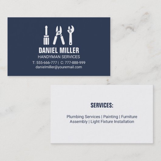 Carte De Visite Services Handyman De Cutter Spanner (Devant / Derrière)