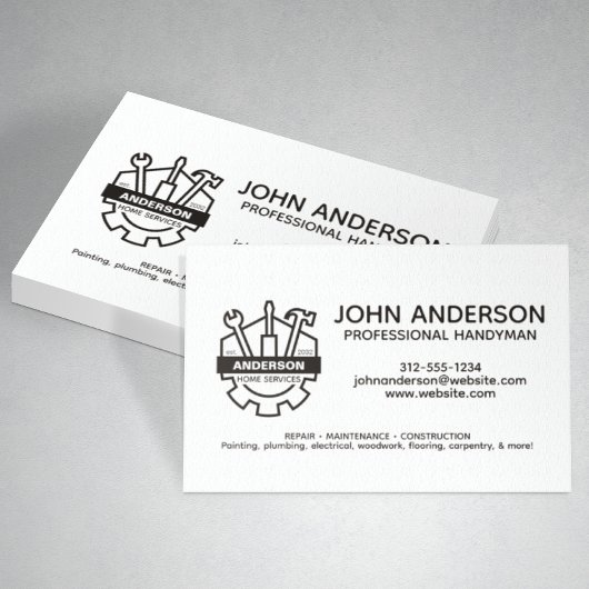 Carte De Visite Services Handyman Professionnels Modernes