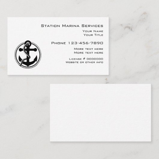 Carte De Visite Services maritimes nautiques (Devant / Derrière)