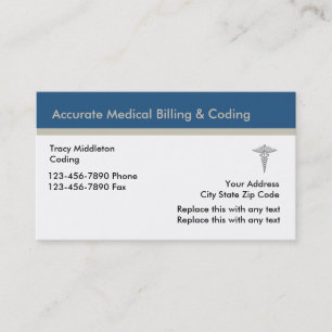 Carte De Visite Services Médicale de facturation et de codage