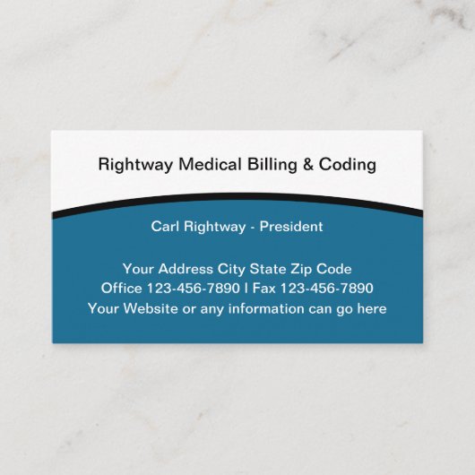 Carte De Visite Services Médicales De Facture Et De Codage (Devant)