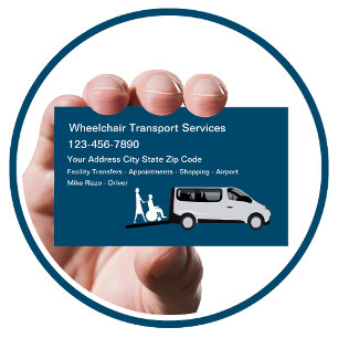 Carte De Visite Services Médicales de transport en fauteuil roulan