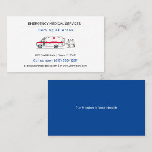 Carte De Visite Services Médicales d'urgence Ambulance