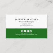 Carte De Visite Services modernes d'arbre vert (Dos)