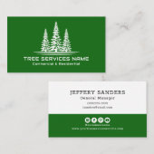 Carte De Visite Services modernes d'arbre vert (Devant / Derrière)