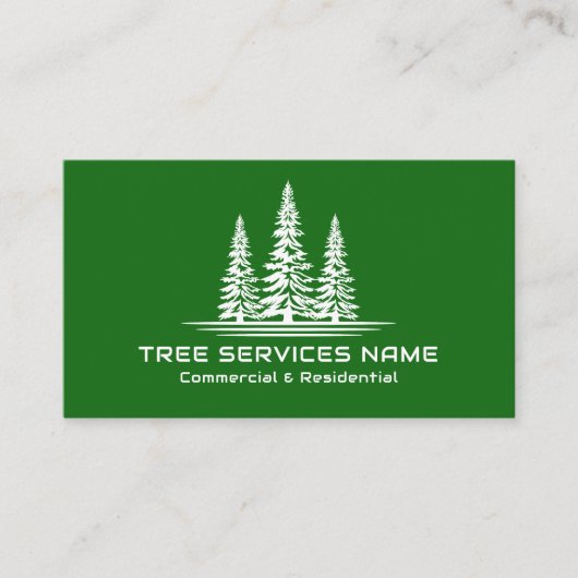 Carte De Visite Services modernes d'arbre vert (Devant)