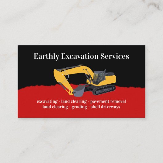 Carte De Visite Services modernes d'excavation à deux côtés (Devant)