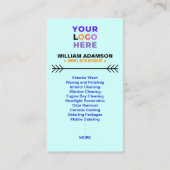 Carte De Visite Services of Auto Detailing, Auto Repair Logo (Dos)