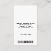 Carte De Visite Services paramédicaux (Dos)