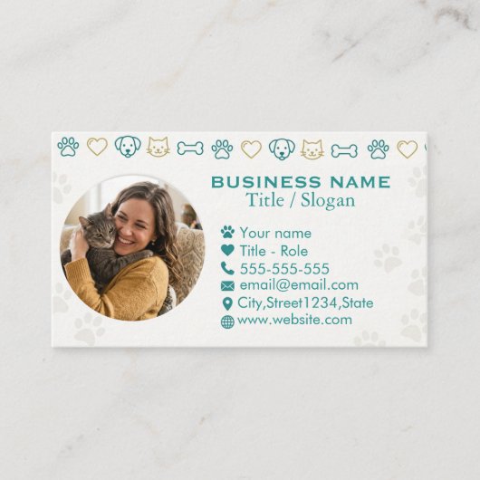 Carte De Visite Services Pet Professionals Photo sur mesure (Devant)