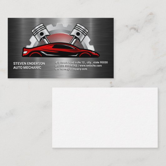 Carte De Visite Services pièces auto | Technique mécanique (Devant / Derrière)