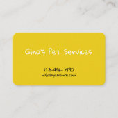 Carte De Visite Services pour animaux (Devant)