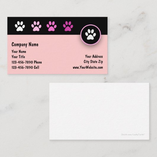 Carte De Visite Services pour animaux Conception moderne (Devant / Derrière)