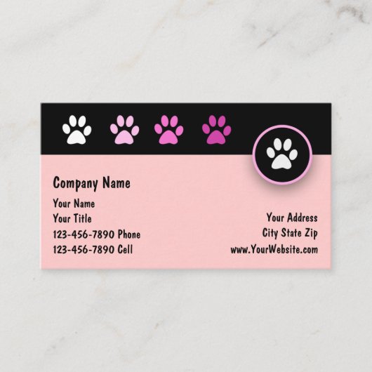 Carte De Visite Services pour animaux Conception moderne (Devant)