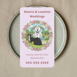 Carte De Visite Services pour animaux de mariage Élégant accompagn