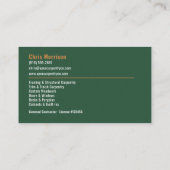 Carte De Visite Services professionnels de Carpenter Green (Dos)