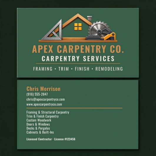 Carte De Visite Services professionnels de Carpenter Green