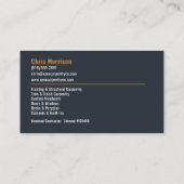 Carte De Visite Services professionnels de charpenterie (Dos)