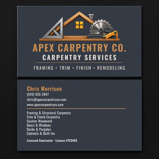 Carte De Visite Services professionnels de charpenterie