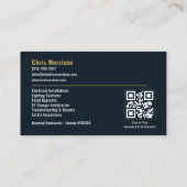 Carte De Visite Services professionnels de code QR électricien (Dos)