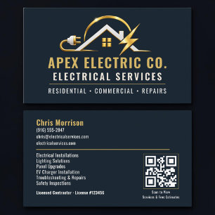 Carte De Visite Services professionnels de code QR électricien
