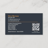 Carte De Visite Services professionnels de code QR pour charpentie (Dos)