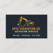 Carte De Visite Services professionnels de code QR pour excavateur (Devant)