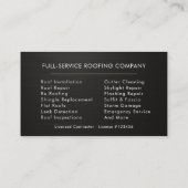 Carte De Visite Services professionnels de couvreur en toiture mét (Dos)
