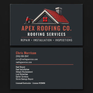Carte De Visite Services professionnels de couvreur Toiture