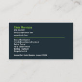 Carte De Visite Services professionnels de dératisation et d'exter (Dos)
