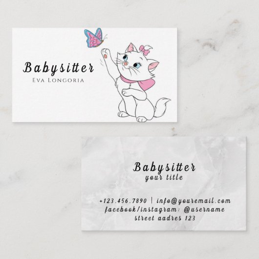 Carte De Visite Services professionnels de garde d'enfants : soins (Devant / Derrière)