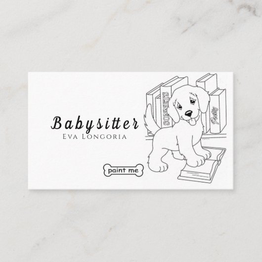 Carte De Visite Services professionnels de garde d'enfants : soins (Devant)