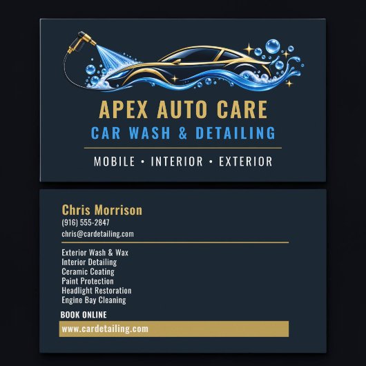 Carte De Visite Services professionnels de lavage et de detailing