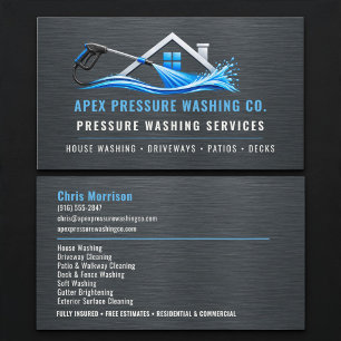 Carte De Visite Services professionnels de lavage sous pression mé