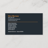 Carte De Visite Services professionnels de l'entrepreneur en const (Dos)