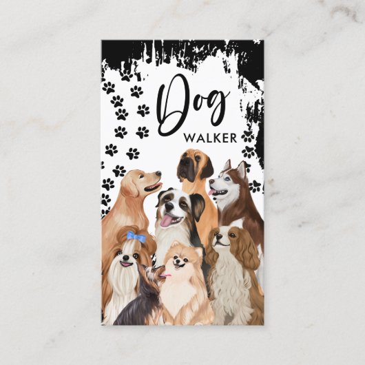 Carte De Visite Services professionnels de marche de chiens (Devant)