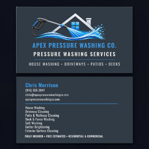 Carte De Visite Services professionnels de nettoyage à haute press