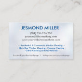Carte De Visite Services professionnels de nettoyage de fenêtres (Dos)
