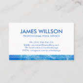 Carte De Visite Services professionnels de nettoyage de piscine (Dos)