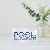 Carte De Visite Services professionnels de nettoyage de piscine (Debout devant)