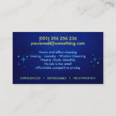 Carte De Visite Services professionnels de nettoyage des maisons (Dos)