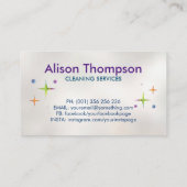 Carte De Visite Services professionnels de nettoyage des maisons (Dos)