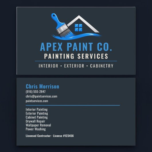 Carte De Visite Services professionnels de peinture de maison