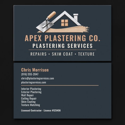 Carte De Visite Services professionnels de plâtrage