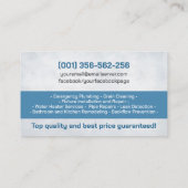 Carte De Visite Services professionnels de plomberie - Aquarelle (Dos)