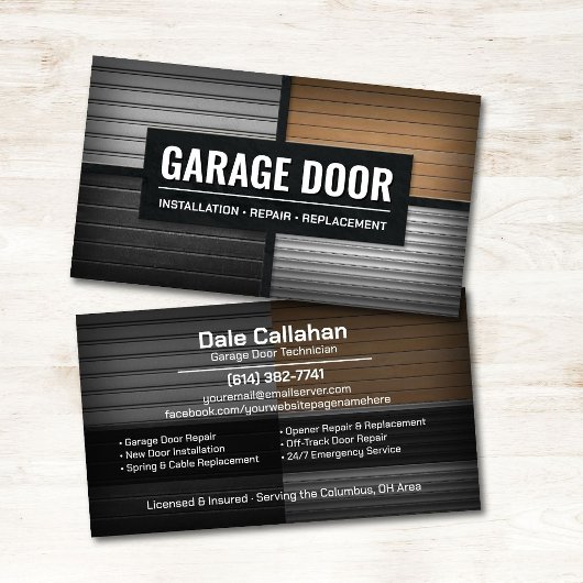 Carte De Visite Services professionnels de portes de garage