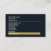 Carte De Visite Services professionnels de teinture de vitres de v (Dos)