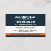 Carte De Visite Services professionnels de toiture - couverture (Dos)