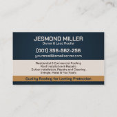 Carte De Visite Services professionnels de toiture - couverture (Dos)