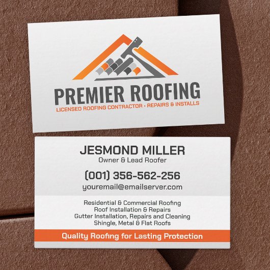 Carte De Visite Services professionnels de toiture - couverture